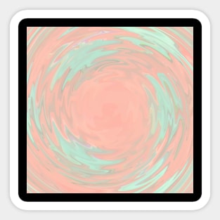 Underwater Crystal Lines Of Pastel Orange and Green Sticker